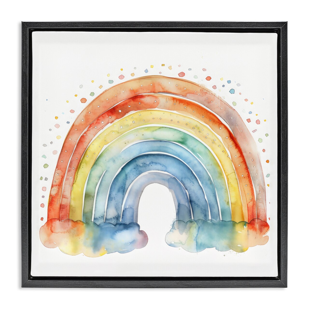 Stupell Industries Colored Rainbow Clouds Floating Frame, design by Creative Studio